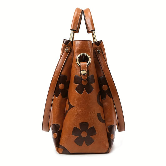 Vintage Embossed Bucket Bag - Spacious & Stylish - Soft, Designer Quality - Ideal for Work & Casual Outings