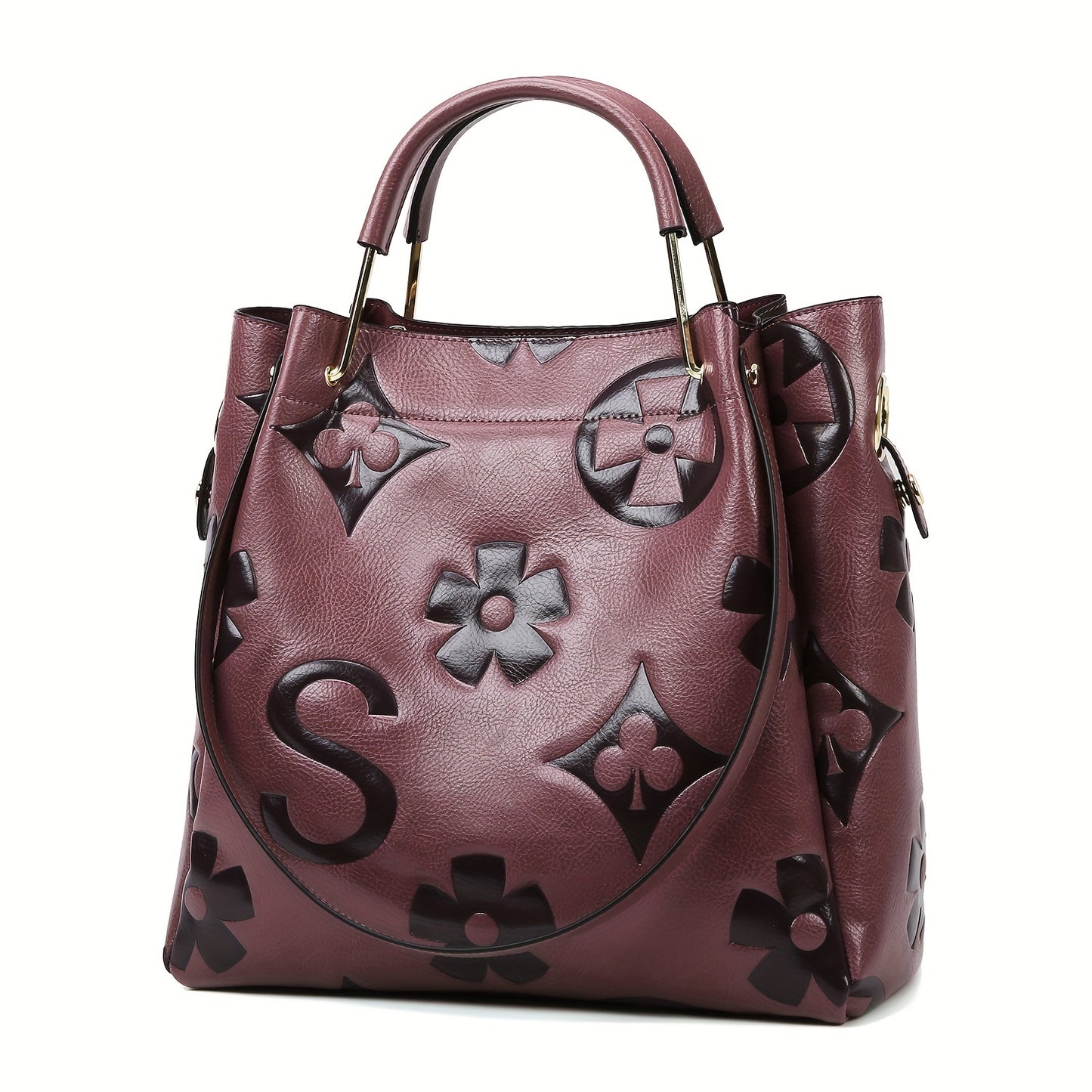 Vintage Embossed Bucket Bag - Spacious & Stylish - Soft, Designer Quality - Ideal for Work & Casual Outings