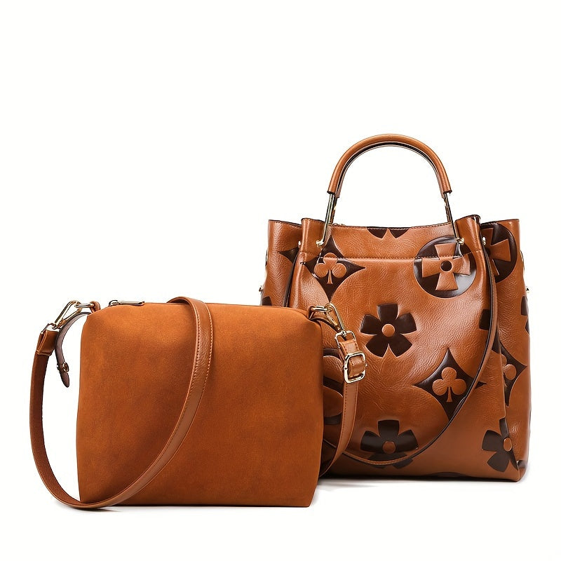 Vintage Embossed Bucket Bag - Spacious & Stylish - Soft, Designer Quality - Ideal for Work & Casual Outings