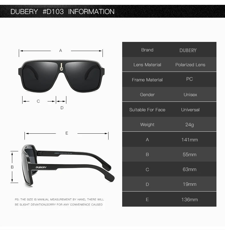 DUBERY Brand Summer Mirror UV400