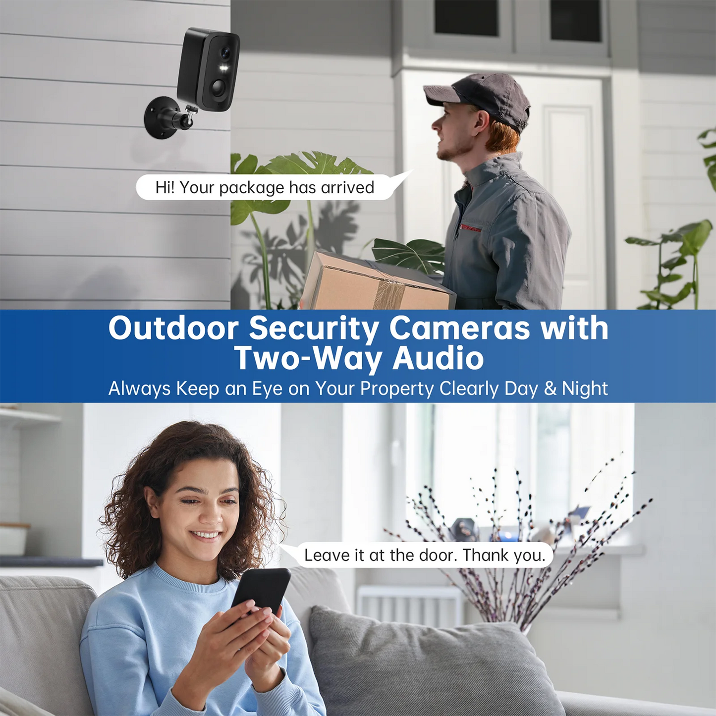 Outdoor Battery Wireless Security Video Camra 5G WIFI Network