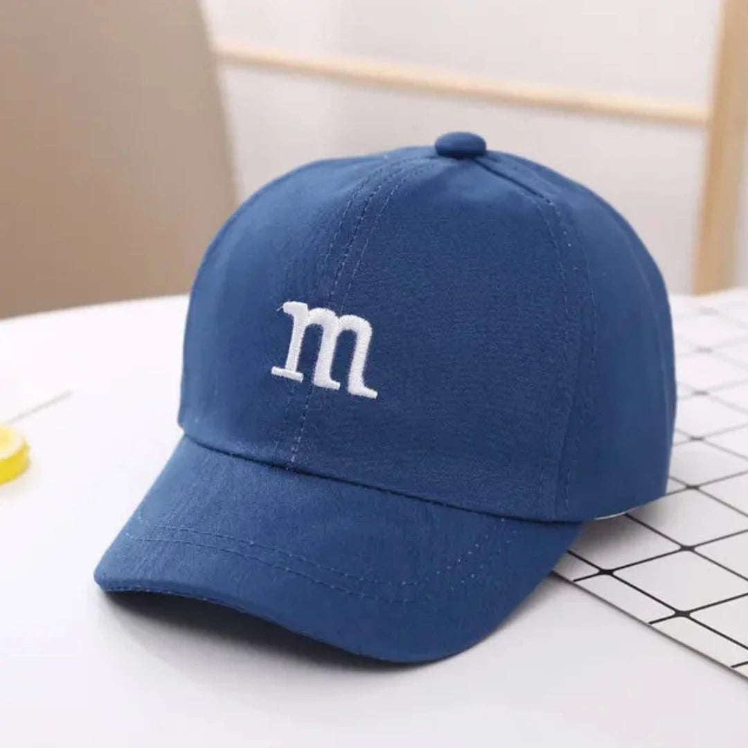 M Letter Embroidered Kids Caps 1-6-8-12-15 Years