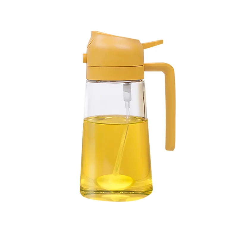 2in1 500ml Plastic Spray Oil Sprayer Bottle Spray Oil Dispenser Oil Jar Cruet BBQ Kitchen Baking Roasting