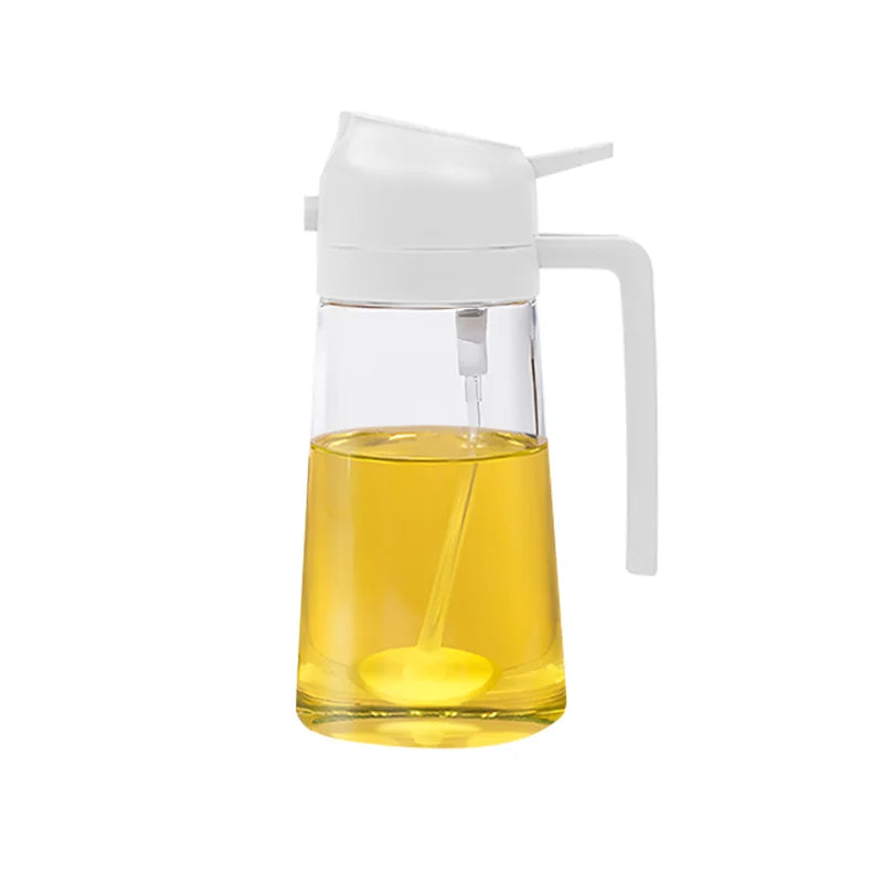 2in1 500ml Plastic Spray Oil Sprayer Bottle Spray Oil Dispenser Oil Jar Cruet BBQ Kitchen Baking Roasting