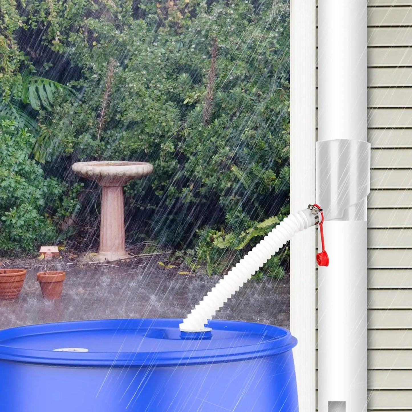 Rain Water Catching System UV Resistant Weatherproof Rain Barrel Diverter Kit Portable Rain Barrels To Collect Rainwater From