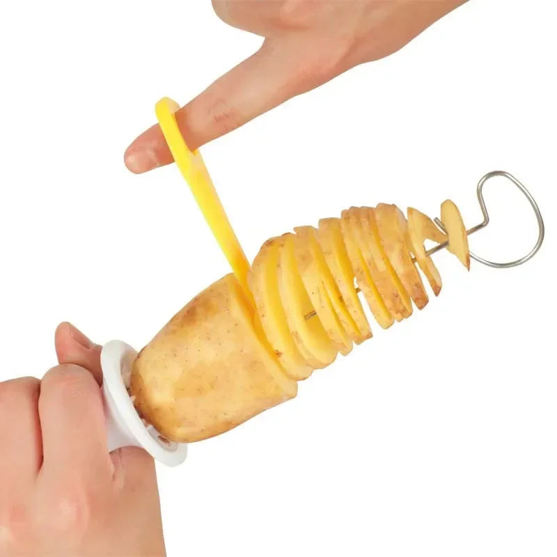 Spiral Potato Cutter Twisted Slice Potato Tower Whirlwind Potato Cut Diy Creative Fruit And Vegetable Spiral Slicer For Kitchen