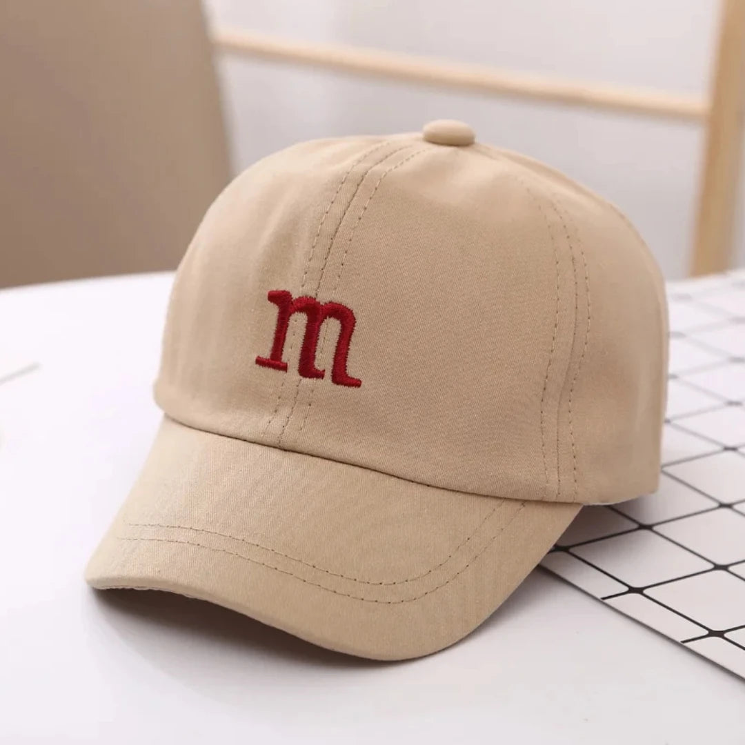 M Letter Embroidered Kids Caps 1-6-8-12-15 Years
