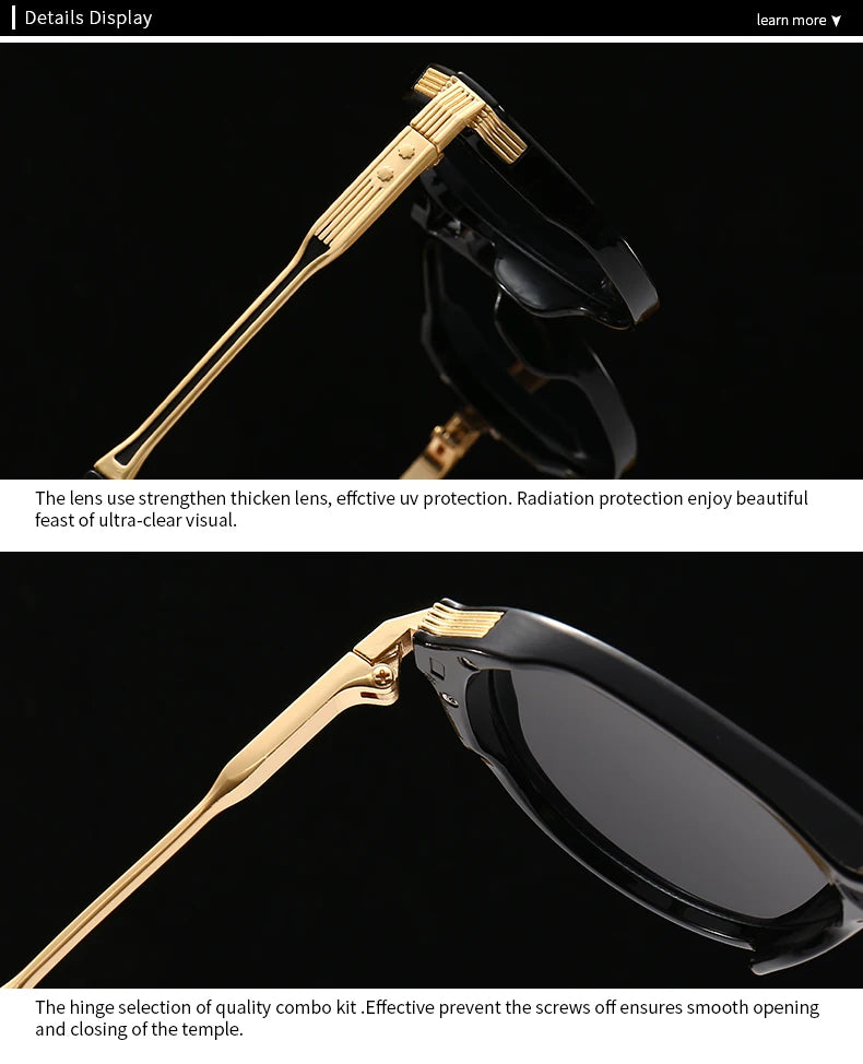Aviator Glasses Retro Double-Brorgon Square Frame Sunglasses
