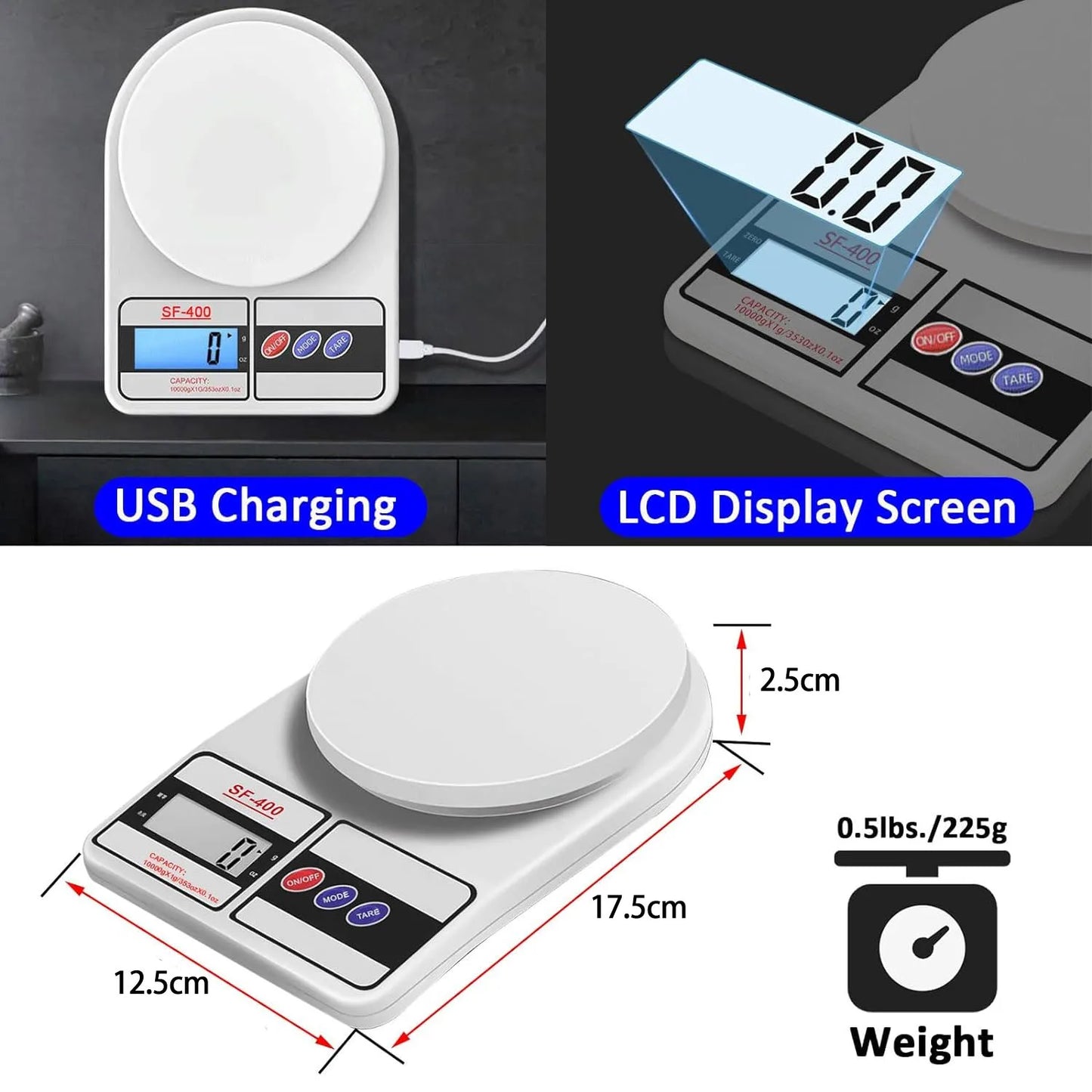 5kg/1g High-Precision LED Electronic Scales Portable Food Weight Balance Measuring Home Kitchen Tool