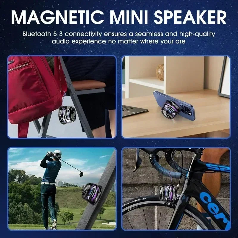 Portable Bluetooth Magnetic Mini Sound Box 7 Hours Playback Phone Holder