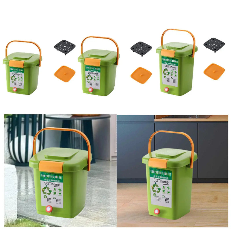 8/10/15L Indoor Compost Bin Courtyard Compost Box for Balcony Household Kitchen Waste Composter Organic Fertilizer Maker Garden