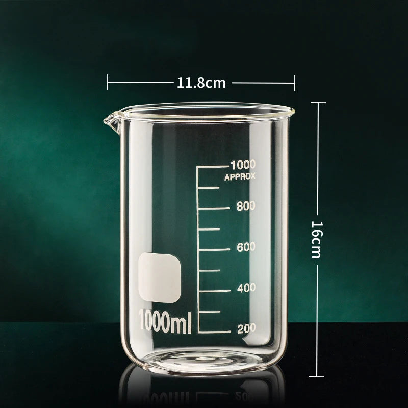 50/100/150/250/500/1000ml High Borosilicate Glass Measuring Cup Clear Scale Cup Laboratory Beaker Kitchen Baking Measuring Cup