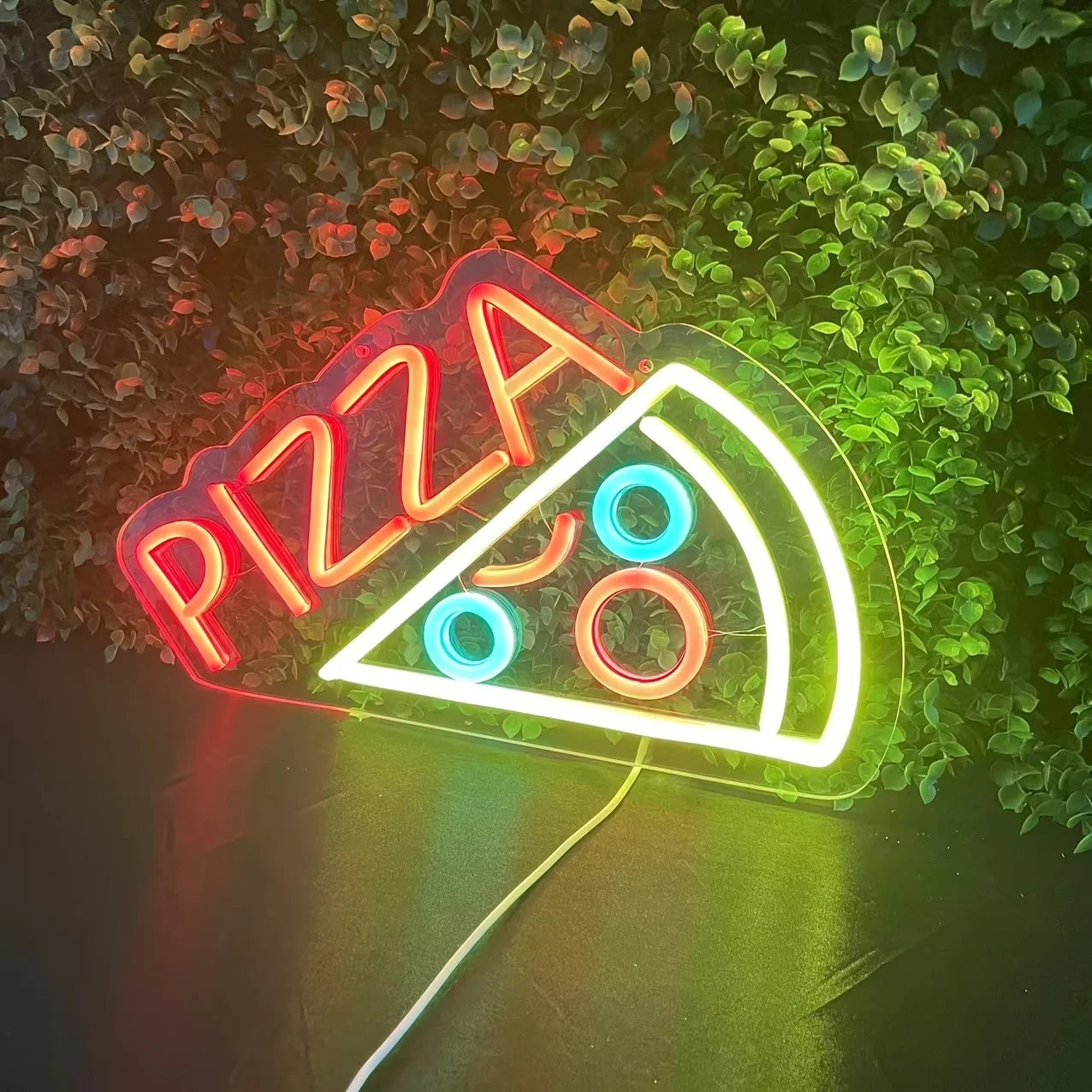 Pizza Neon Sign for Pizzeria Decor, Pizza Shaped Neon Sign,Pizza LED Neon Light for Restaurant,Kitchen,Store,Party,USB Powered