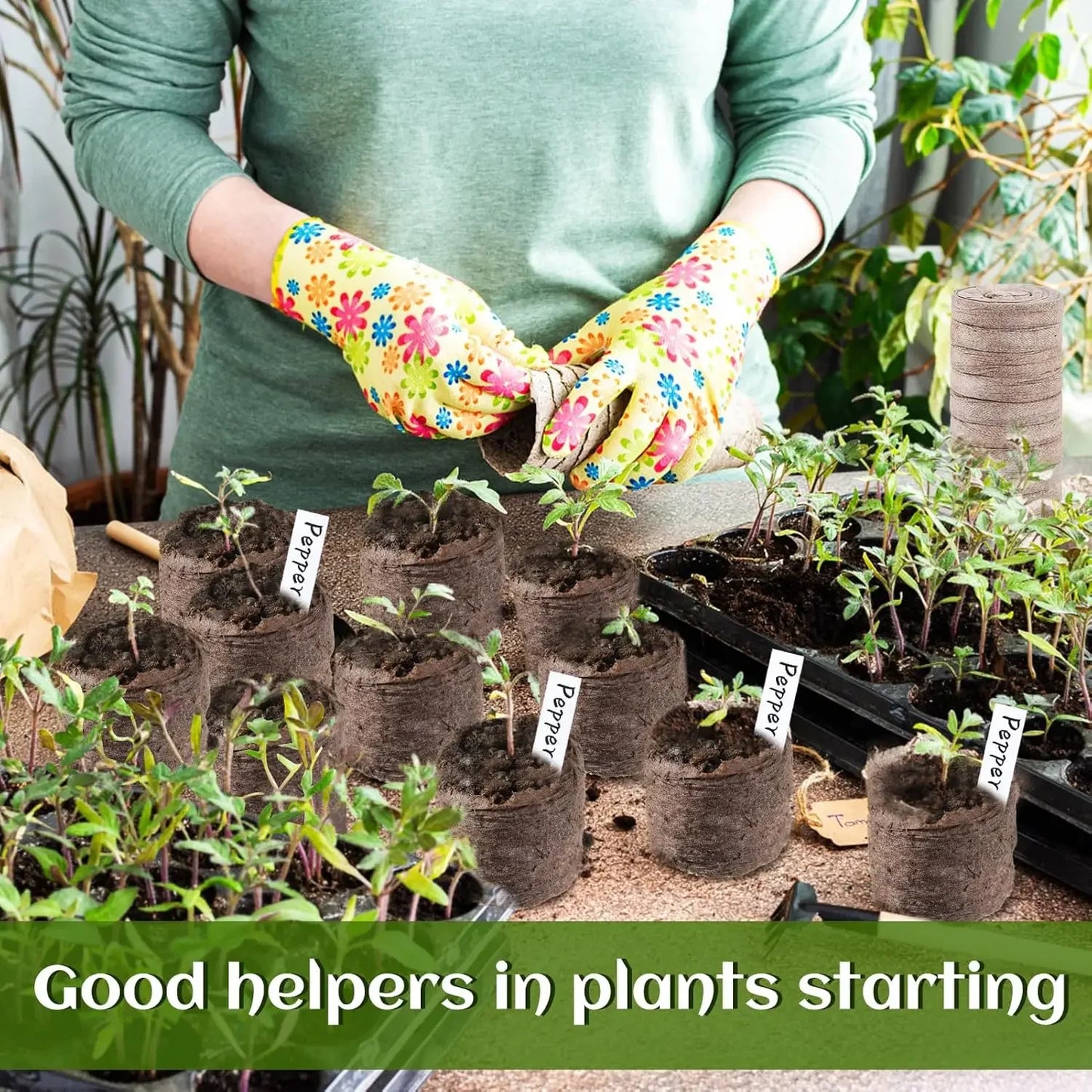Seed Starter Peat Pods for Seedlings Nonwoven Nursery Plugs Pallet Seedling Soil Block for Grow Herbs Plant Flowers Vegetables