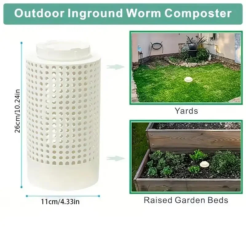 1 Pcs Outdoor Plastic Earthworm Compost Bin Underground Worm Compost Bin Farm Compost Bin Kit For Garden And Lawn Care