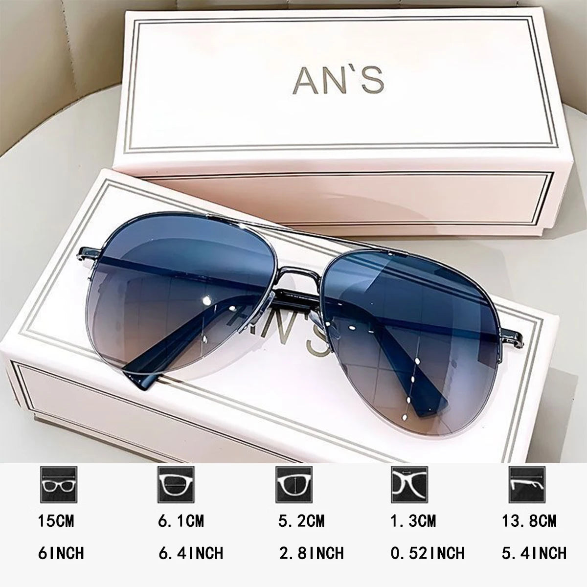1pc Aviator Fashion Large For Driving Riding