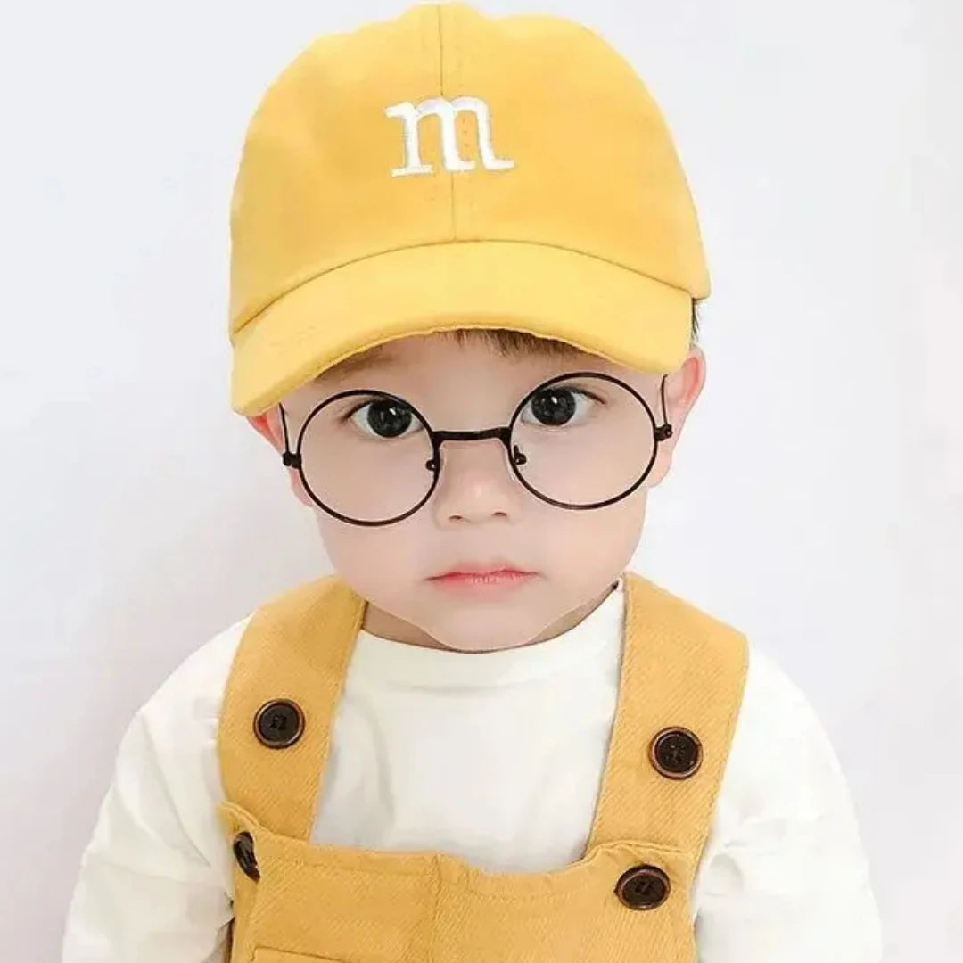 M Letter Embroidered Kids Caps 1-6-8-12-15 Years