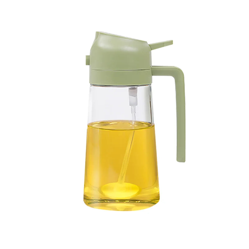 2in1 500ml Plastic Spray Oil Sprayer Bottle Spray Oil Dispenser Oil Jar Cruet BBQ Kitchen Baking Roasting