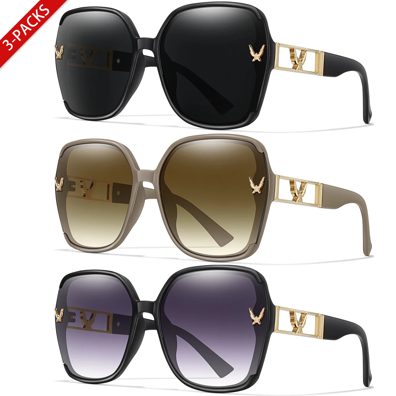 Large Shades for Daily Outfit shopping, Selfie, Party, Travel, Beach