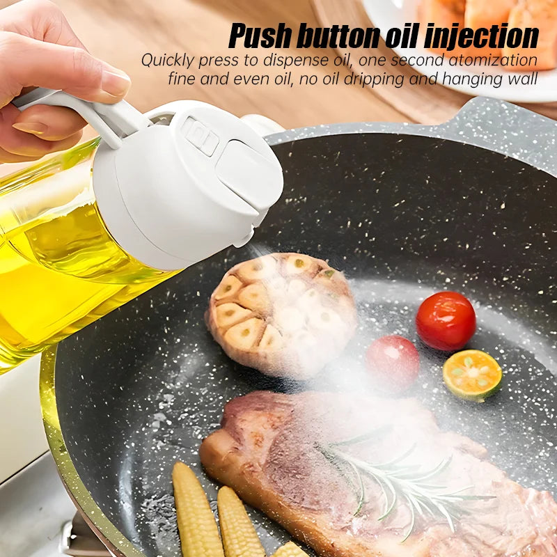 2in1 500ml Plastic Spray Oil Sprayer Bottle Spray Oil Dispenser Oil Jar Cruet BBQ Kitchen Baking Roasting