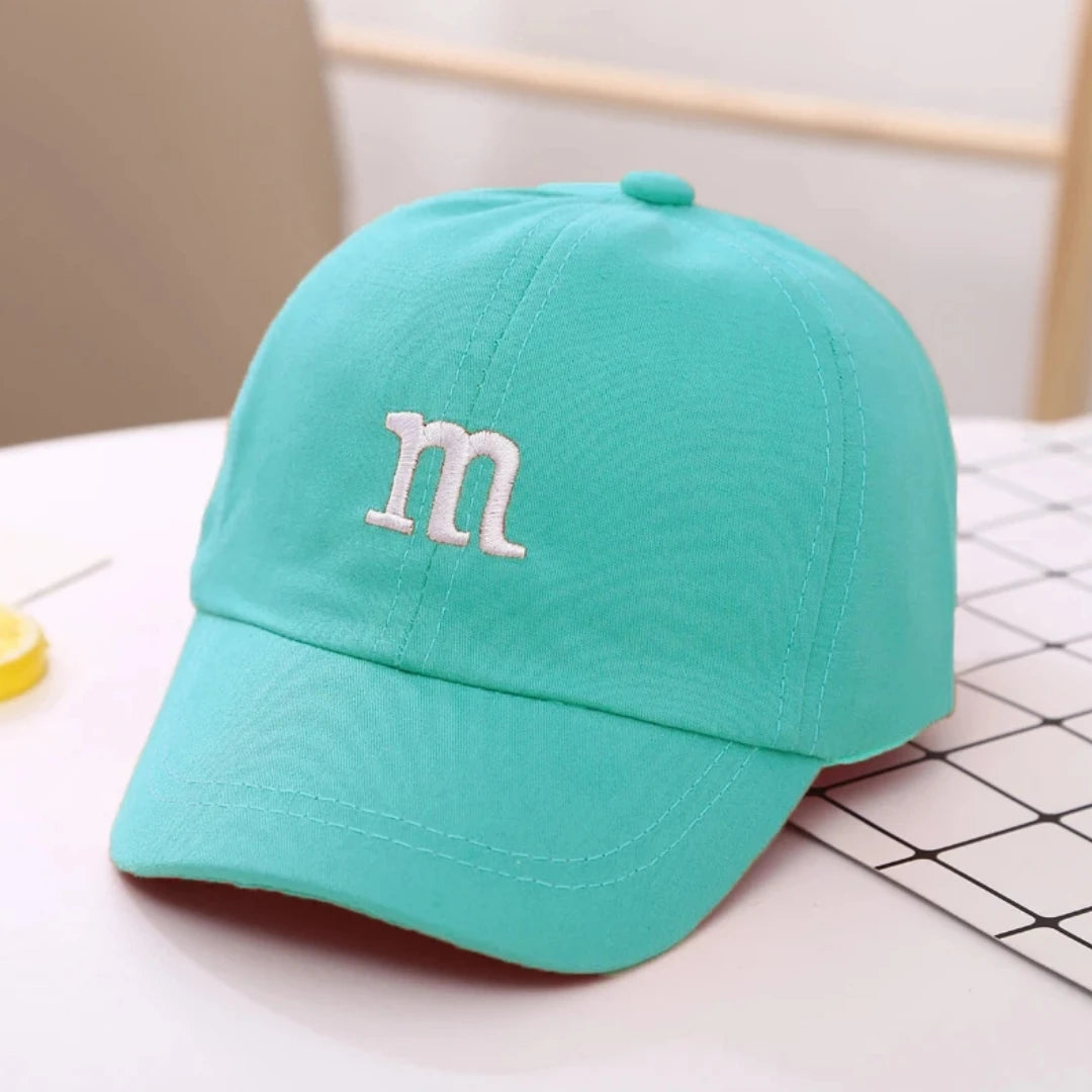 M Letter Embroidered Kids Caps 1-6-8-12-15 Years