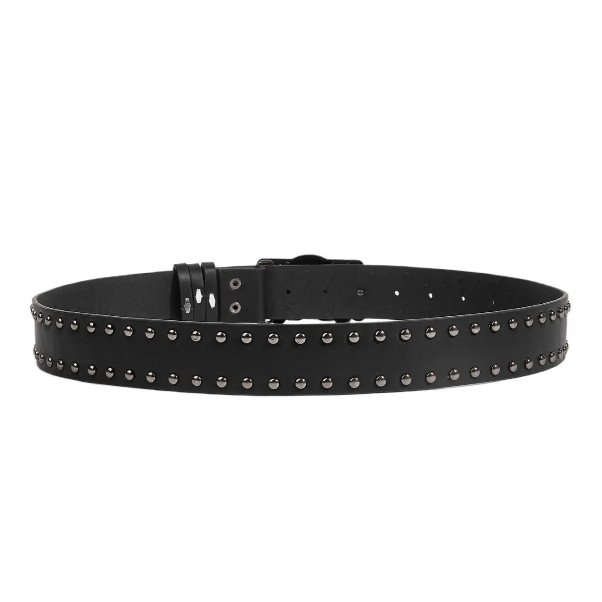 Punk Belt Unisex Fashion Personality Trend All-match Jeans Accessories Black Skull Metal Buckle Pu Girdle Retro Y2k Waistband