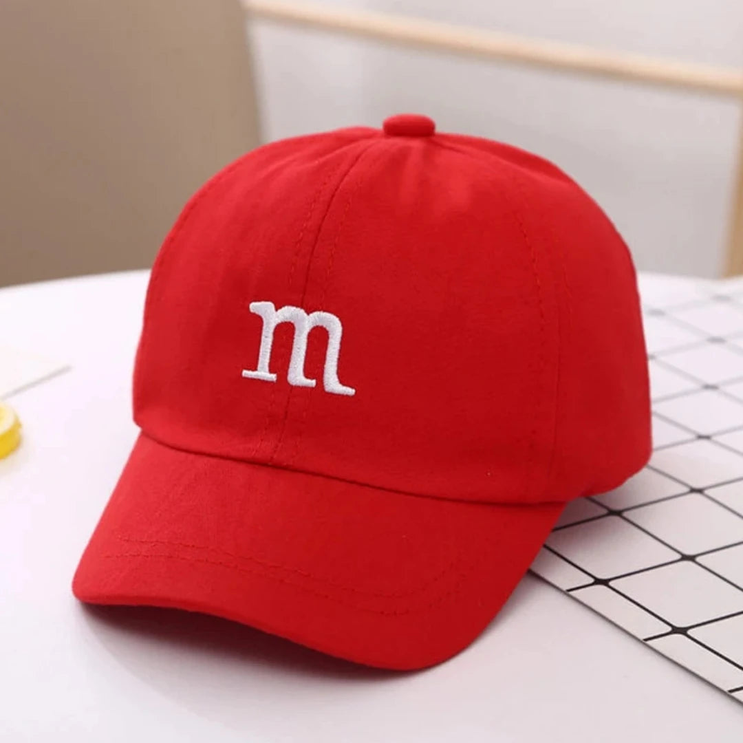 M Letter Embroidered Kids Caps 1-6-8-12-15 Years