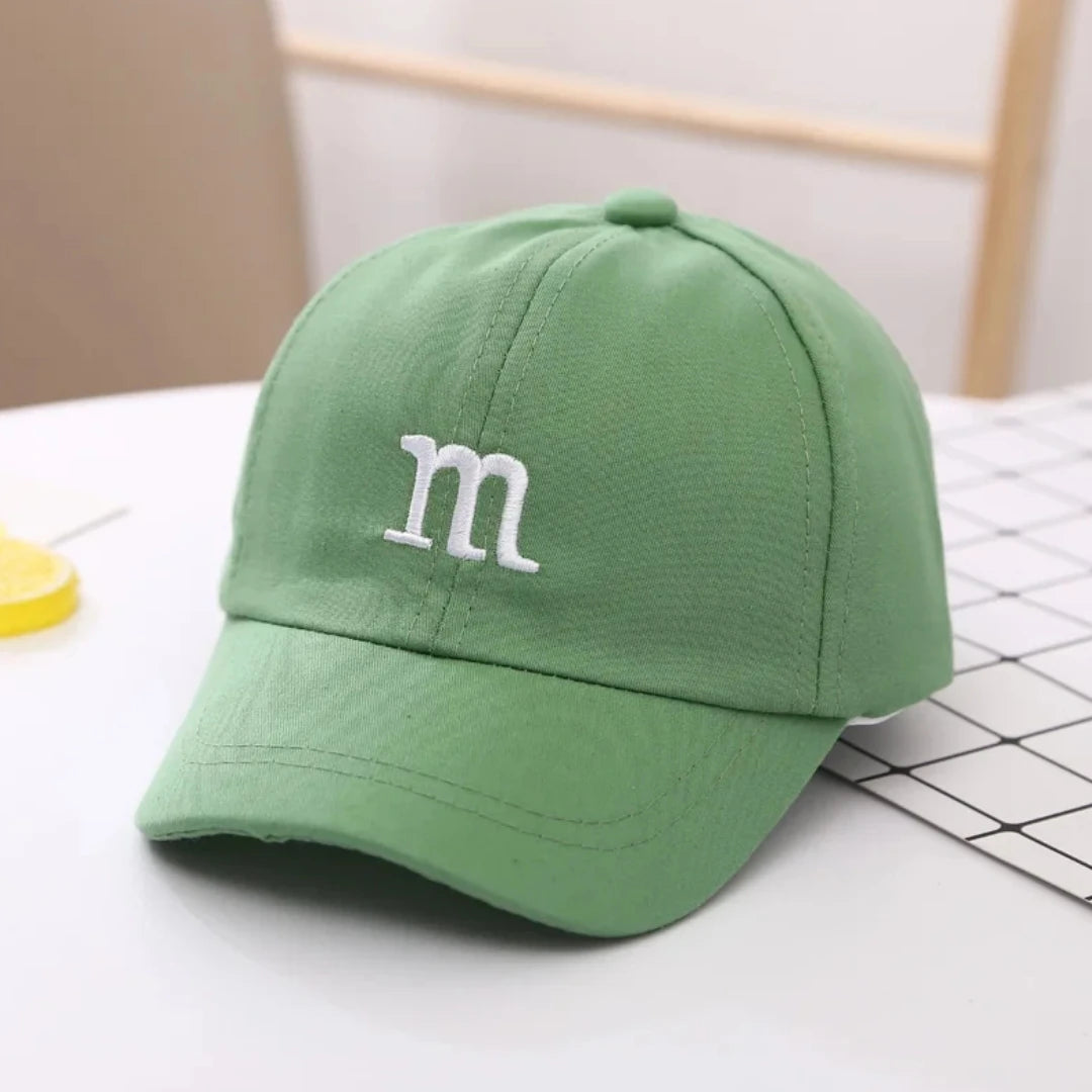 M Letter Embroidered Kids Caps 1-6-8-12-15 Years
