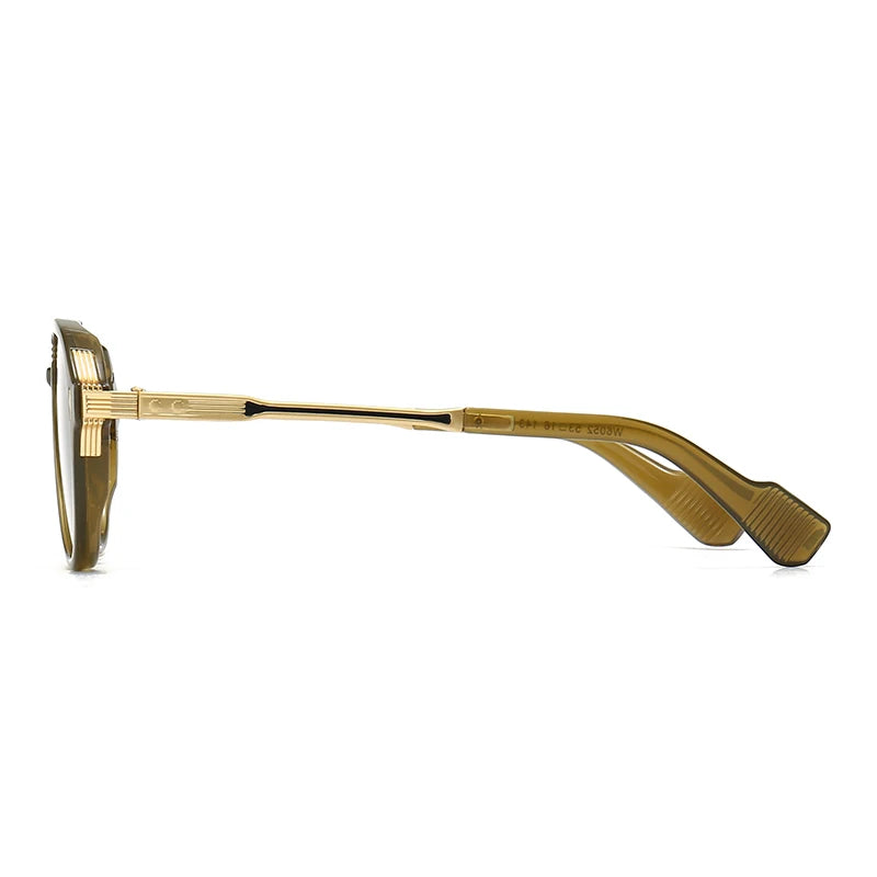 Aviator Glasses Retro Double-Brorgon Square Frame Sunglasses
