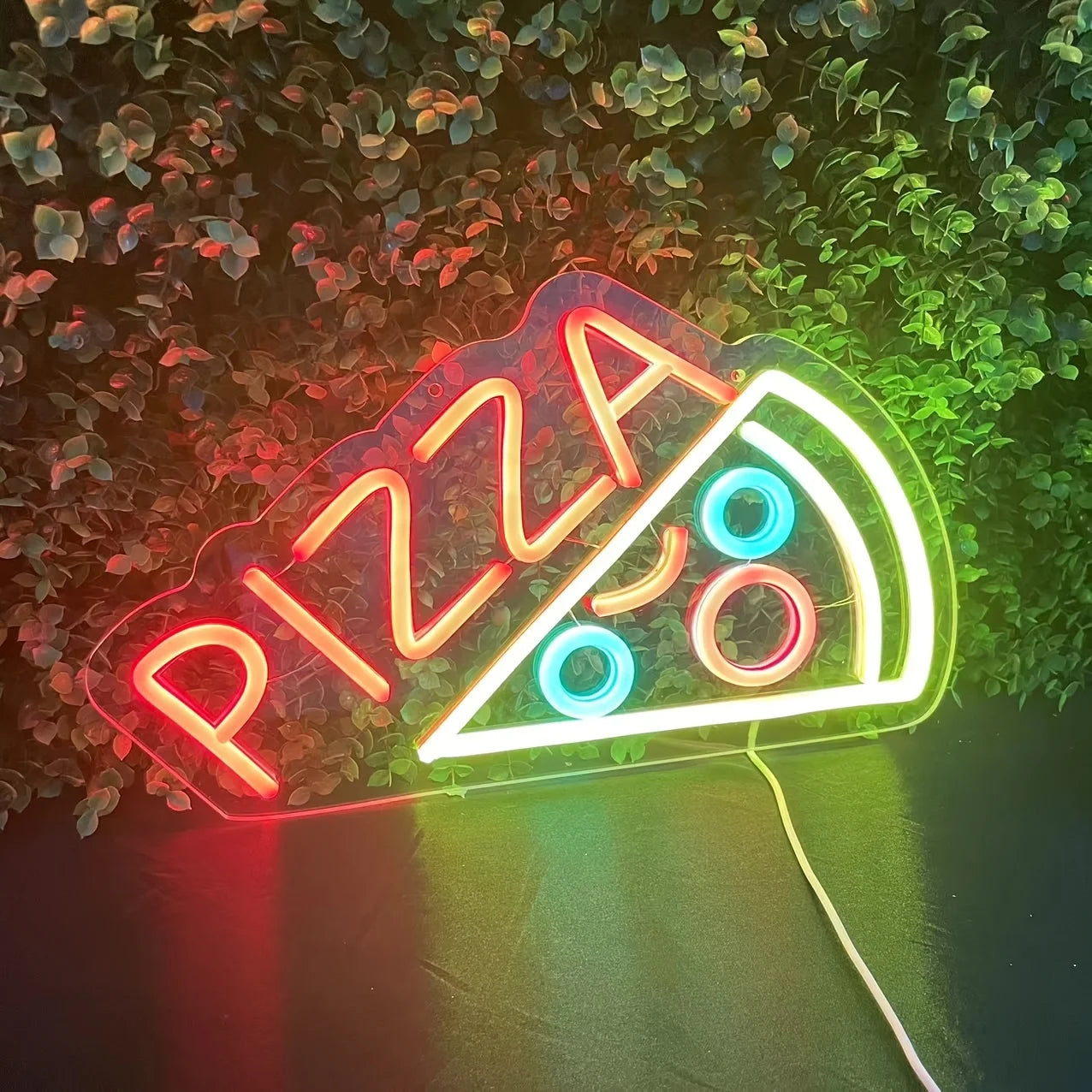 Pizza Neon Sign for Pizzeria Decor, Pizza Shaped Neon Sign,Pizza LED Neon Light for Restaurant,Kitchen,Store,Party,USB Powered