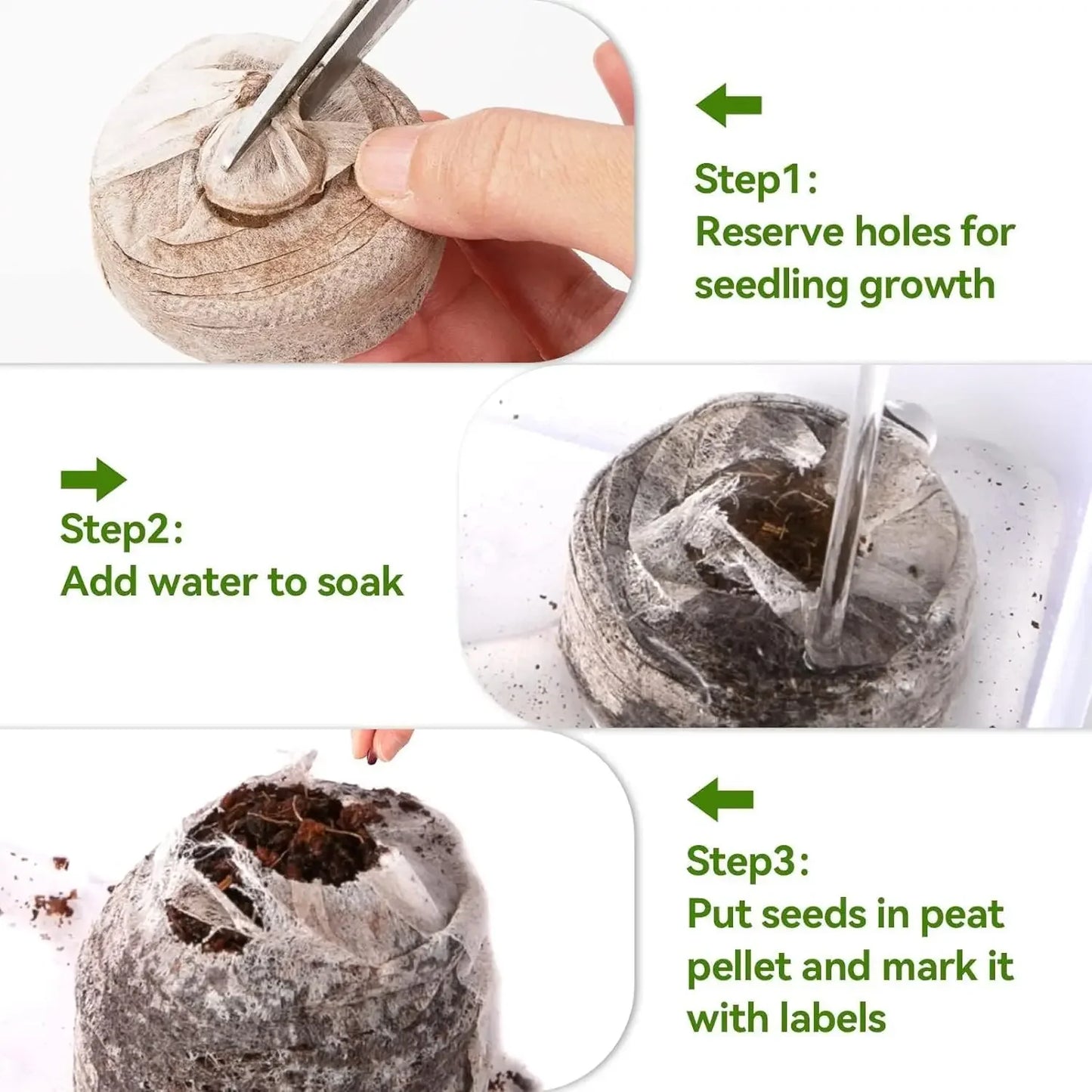 Seed Starter Peat Pods for Seedlings Nonwoven Nursery Plugs Pallet Seedling Soil Block for Grow Herbs Plant Flowers Vegetables