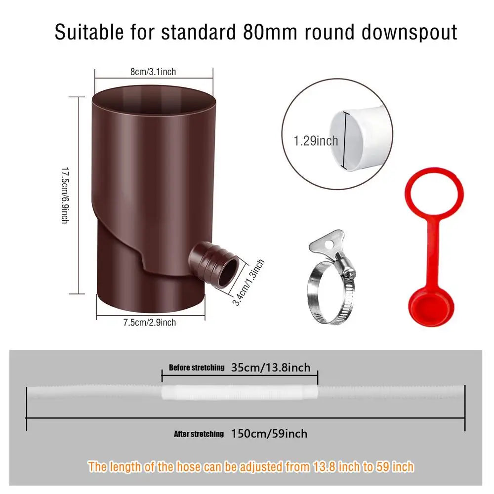 Rain Water Catching System UV Resistant Weatherproof Rain Barrel Diverter Kit Portable Rain Barrels To Collect Rainwater From