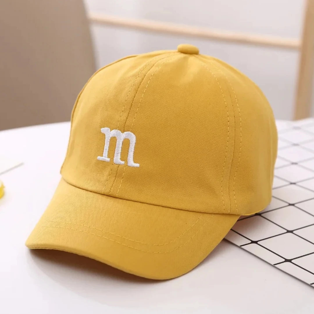 M Letter Embroidered Kids Caps 1-6-8-12-15 Years