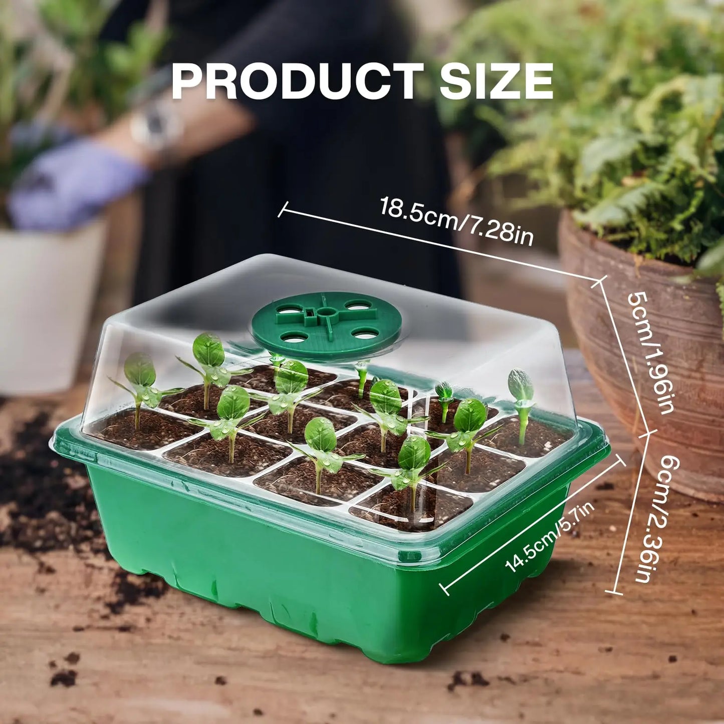 Seed Starter Tray Plant Starter Kit and Base Mini Greenhouse Germination Kit for Seeds Growing Starting