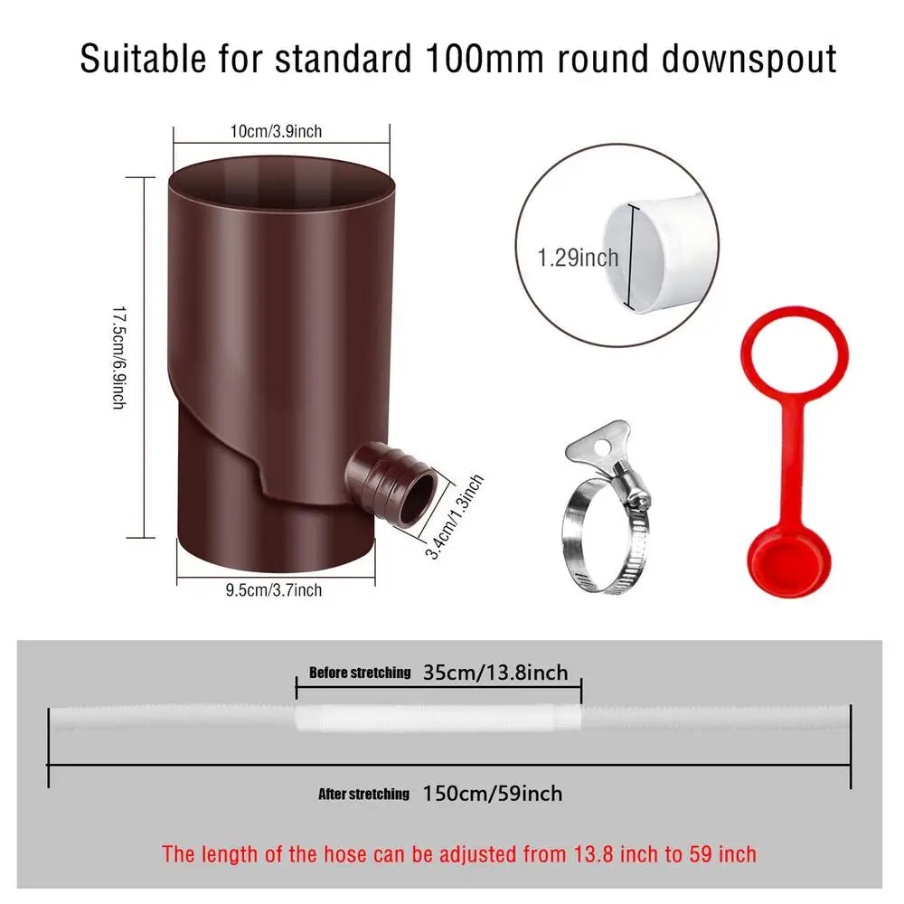 Rain Water Catching System UV Resistant Weatherproof Rain Barrel Diverter Kit Portable Rain Barrels To Collect Rainwater From