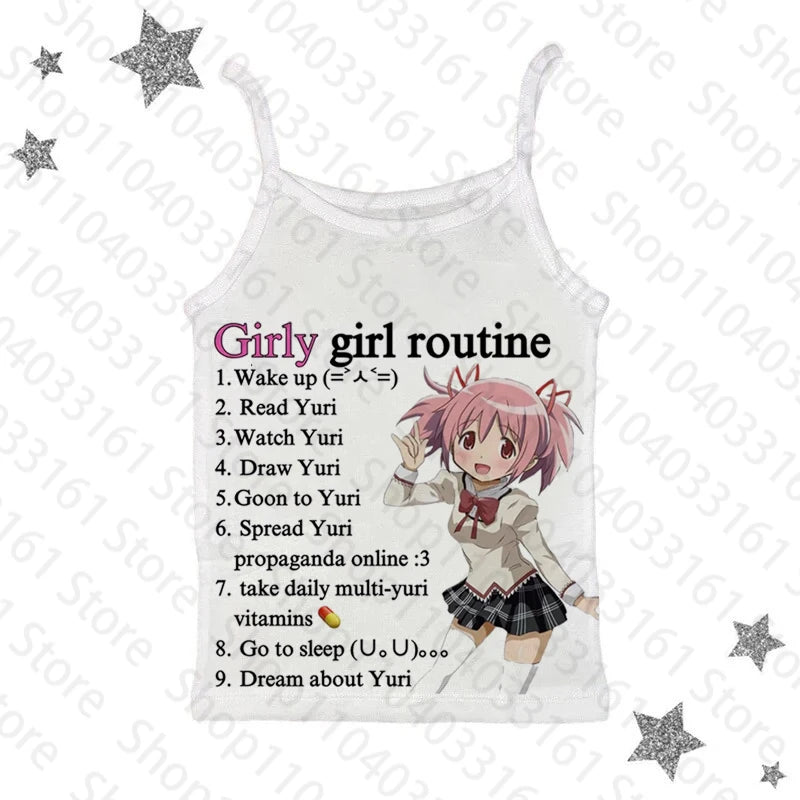 2000s Punk Anime Graphics Woman T-shirts Female Clothing Emo 90s Vintage Clothes Kawaii Streetwear Y2k Tops Emo Crop Top