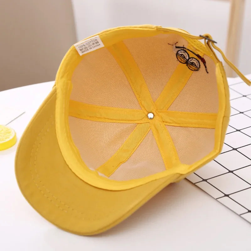 M Letter Embroidered Kids Caps 1-6-8-12-15 Years