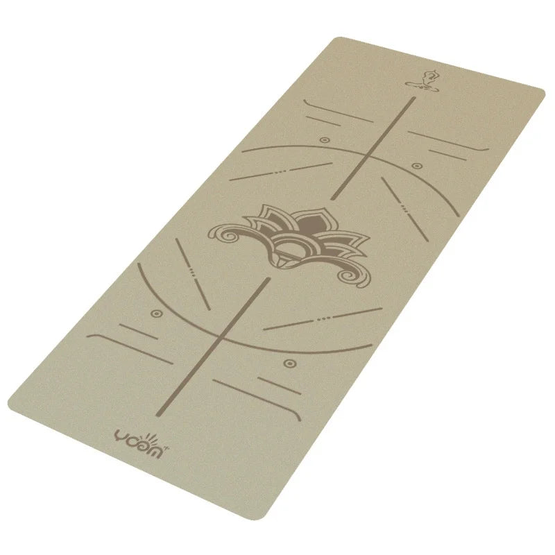 2025 New Women's Home Fitness Yoga Mat - 5mm Natural Rubber with Coconut Fiber Texture, Wide Non-Slip & Durable Mat with Alignm