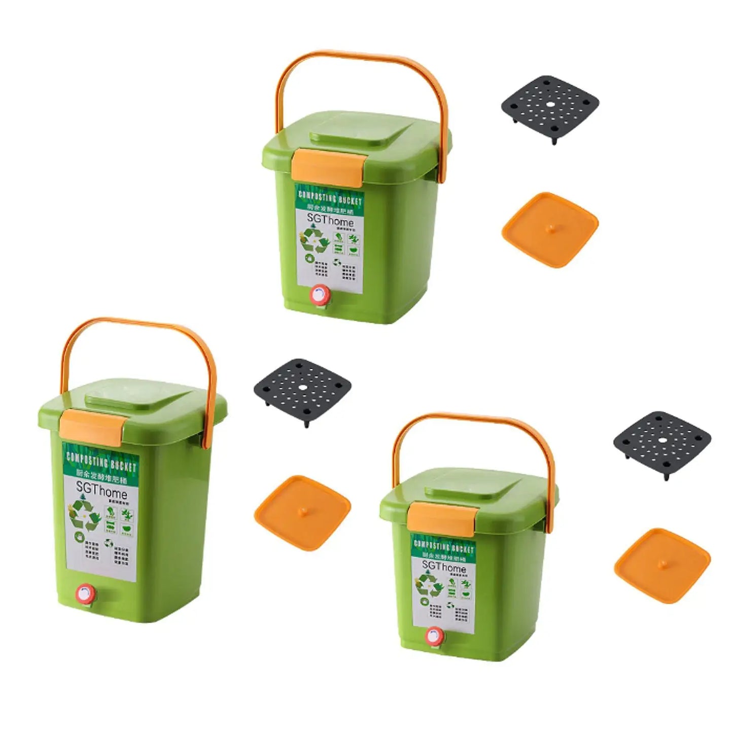 8/10/15L Indoor Compost Bin Courtyard Compost Box for Balcony Household Kitchen Waste Composter Organic Fertilizer Maker Garden