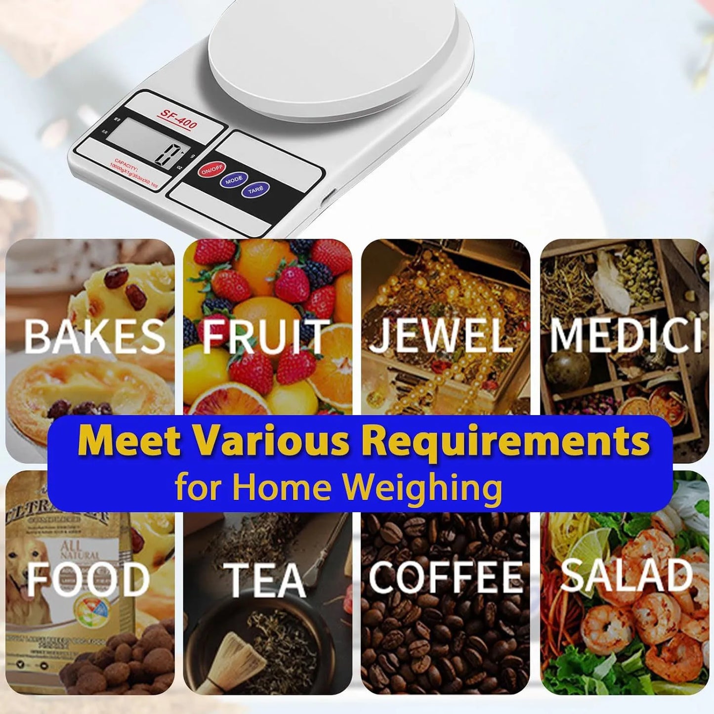 5kg/1g High-Precision LED Electronic Scales Portable Food Weight Balance Measuring Home Kitchen Tool