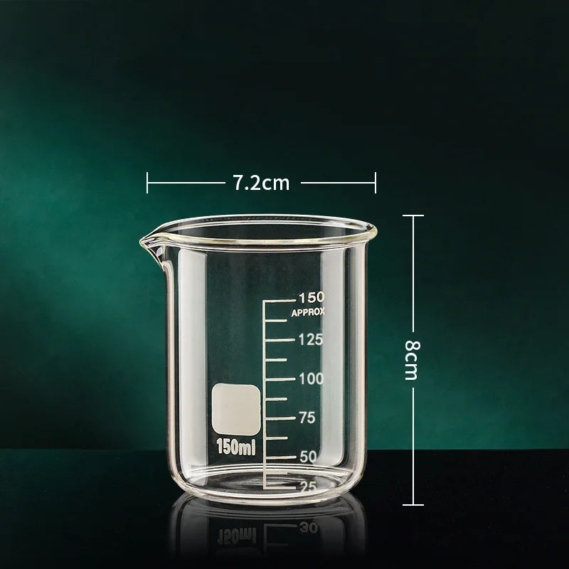 50/100/150/250/500/1000ml High Borosilicate Glass Measuring Cup Clear Scale Cup Laboratory Beaker Kitchen Baking Measuring Cup