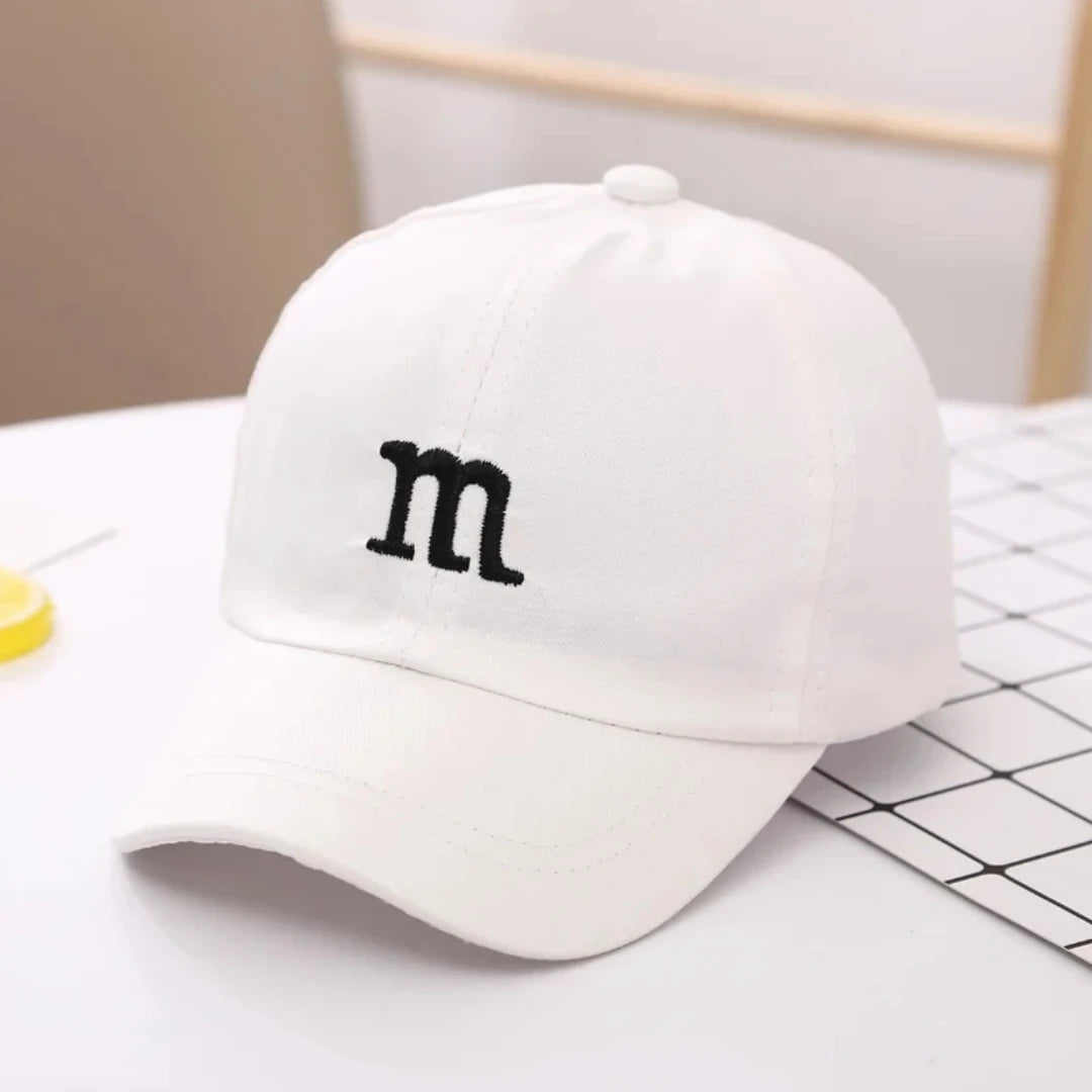 M Letter Embroidered Kids Caps 1-6-8-12-15 Years