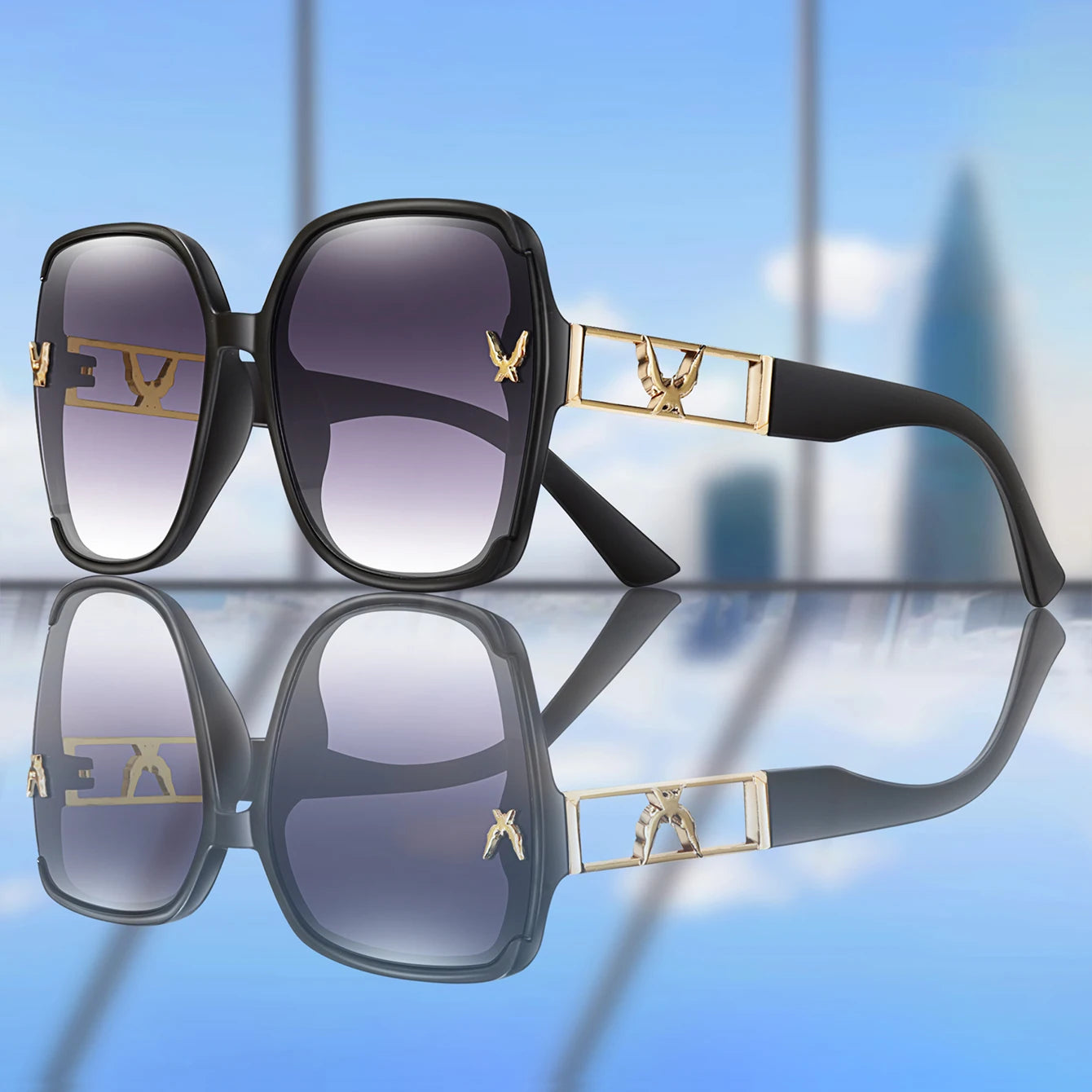 Large Shades for Daily Outfit shopping, Selfie, Party, Travel, Beach