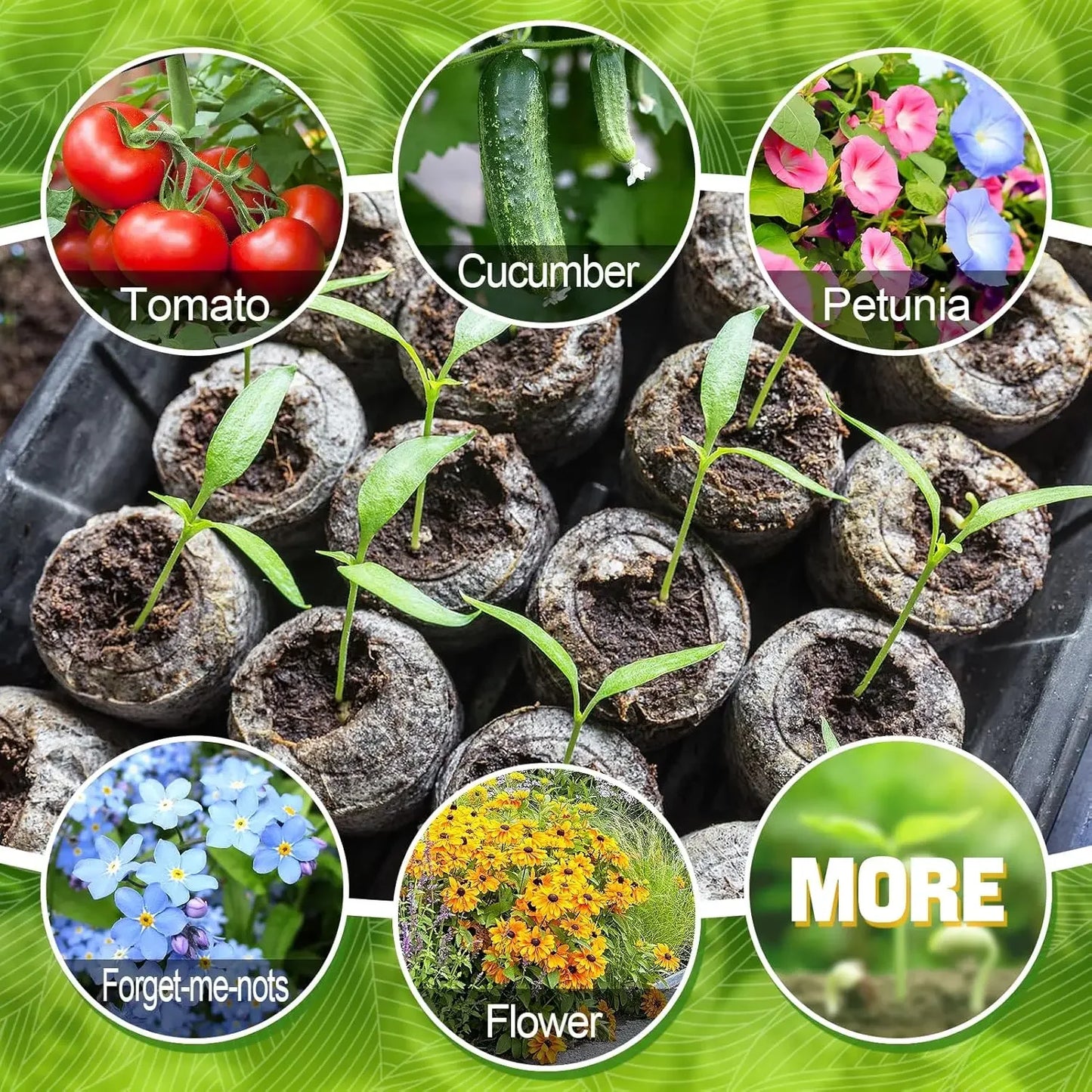 Seed Starter Peat Pods for Seedlings Nonwoven Nursery Plugs Pallet Seedling Soil Block for Grow Herbs Plant Flowers Vegetables
