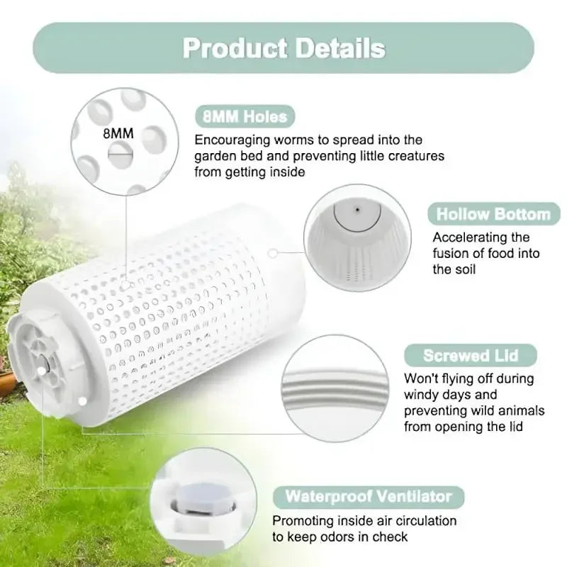 1 Pcs Outdoor Plastic Earthworm Compost Bin Underground Worm Compost Bin Farm Compost Bin Kit For Garden And Lawn Care