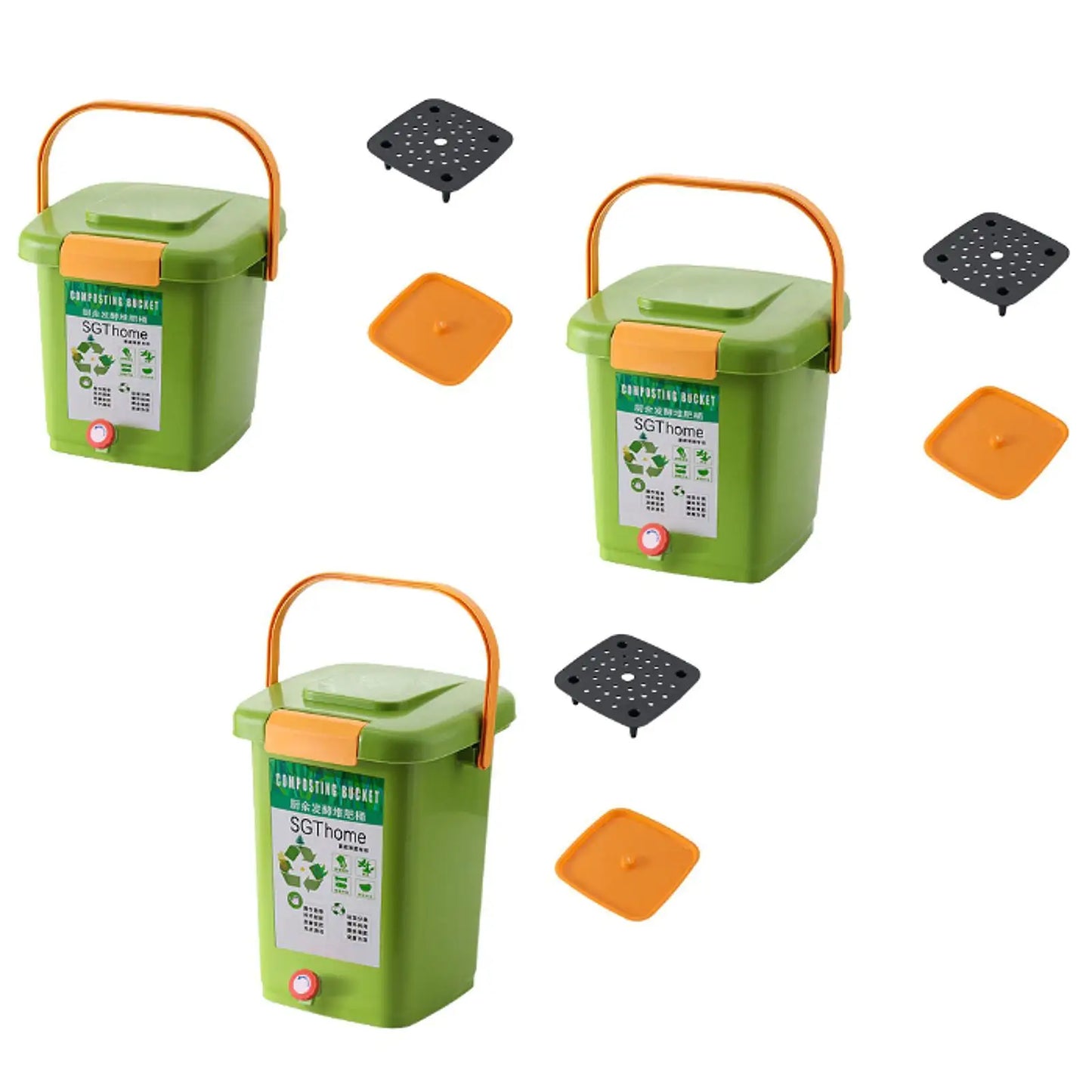 8/10/15L Indoor Compost Bin Courtyard Compost Box for Balcony Household Kitchen Waste Composter Organic Fertilizer Maker Garden