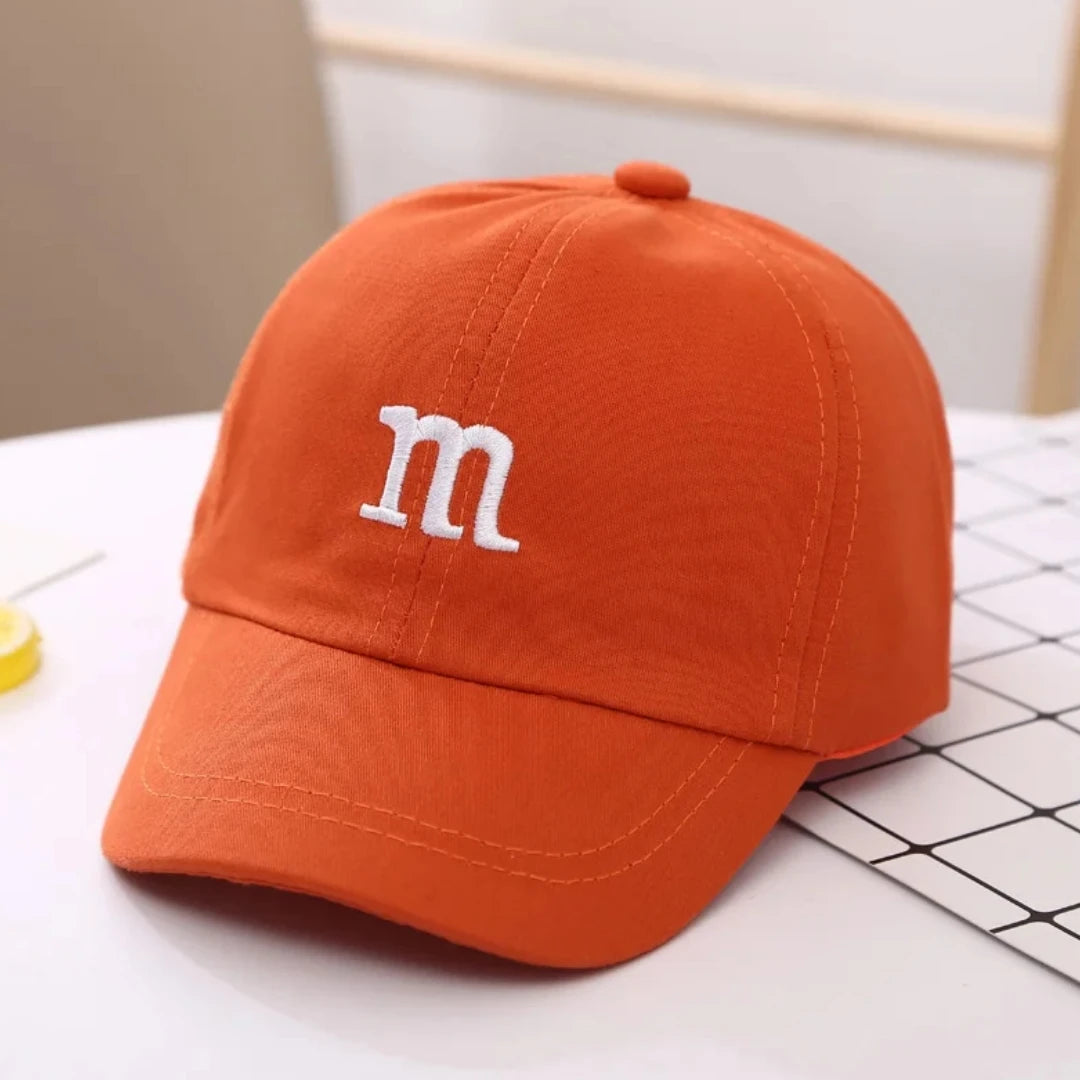 M Letter Embroidered Kids Caps 1-6-8-12-15 Years