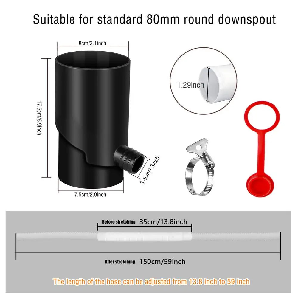 Rain Water Catching System UV Resistant Weatherproof Rain Barrel Diverter Kit Portable Rain Barrels To Collect Rainwater From
