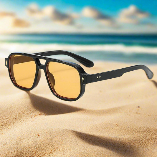 New Retro Double Bridge Square Sunglasses