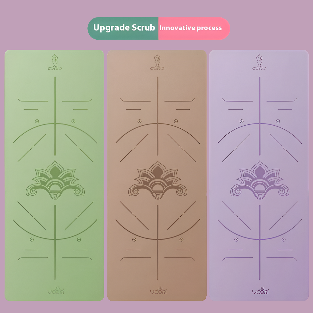 2025 New Women's Home Fitness Yoga Mat - 5mm Natural Rubber with Coconut Fiber Texture, Wide Non-Slip & Durable Mat with Alignm